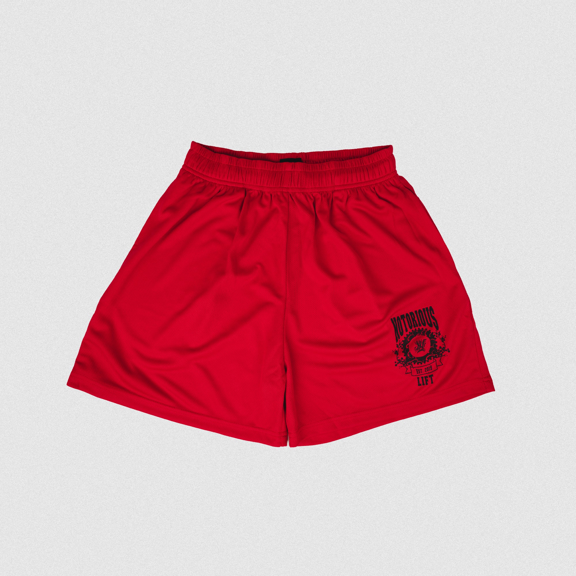 LIMITED EDITION VARSITY MESH SHORTS FIERY RED
